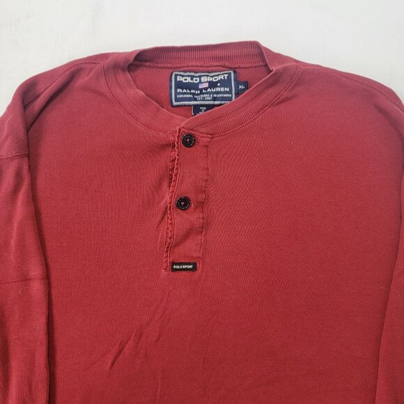Polo Sport Ralph Lauren Men's Long Sleeve Maroon Shirt Soft Stretchy Size XL - Picture 2 of 7